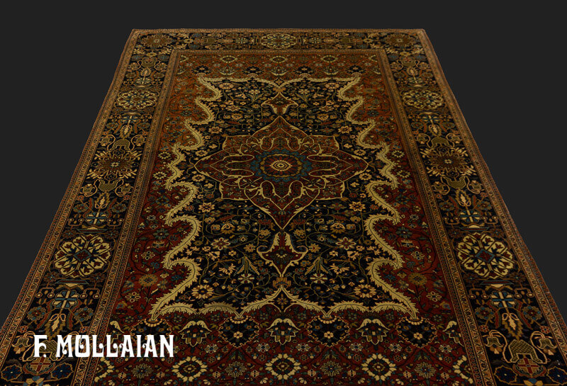 Antique Persian Kashan Mohtasham Rug n°:11052993